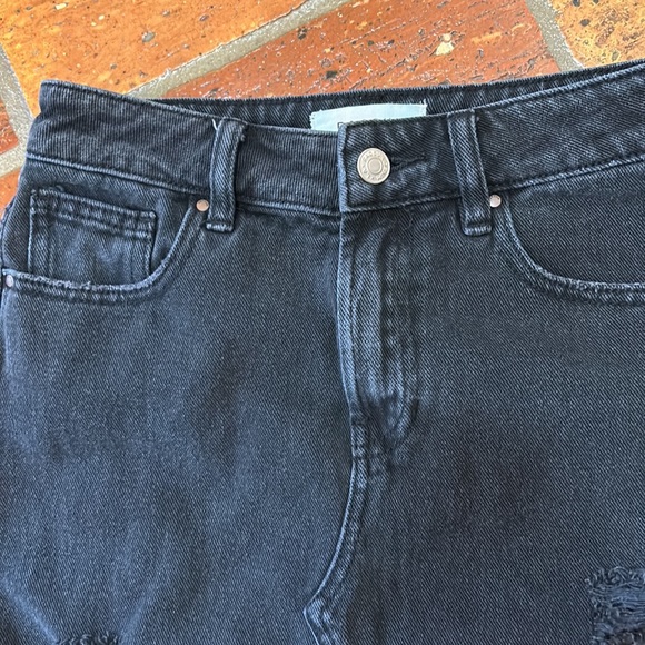 Pacsun Black Distressed High-Rise Denim Mini Skirt sz24 - Picture 4 of 8